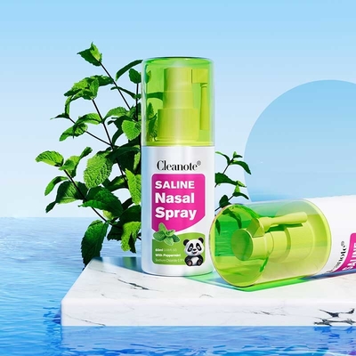 00,9% NaCl Bio Mint Mięta pieprzowa Solny Spray do nosa Na zatłoczenie Rynit Zimne Nos Odświeżające Relaksujące
